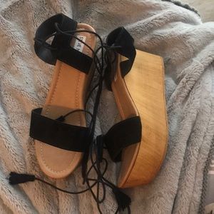 Steve Madden ankle wrap platforms